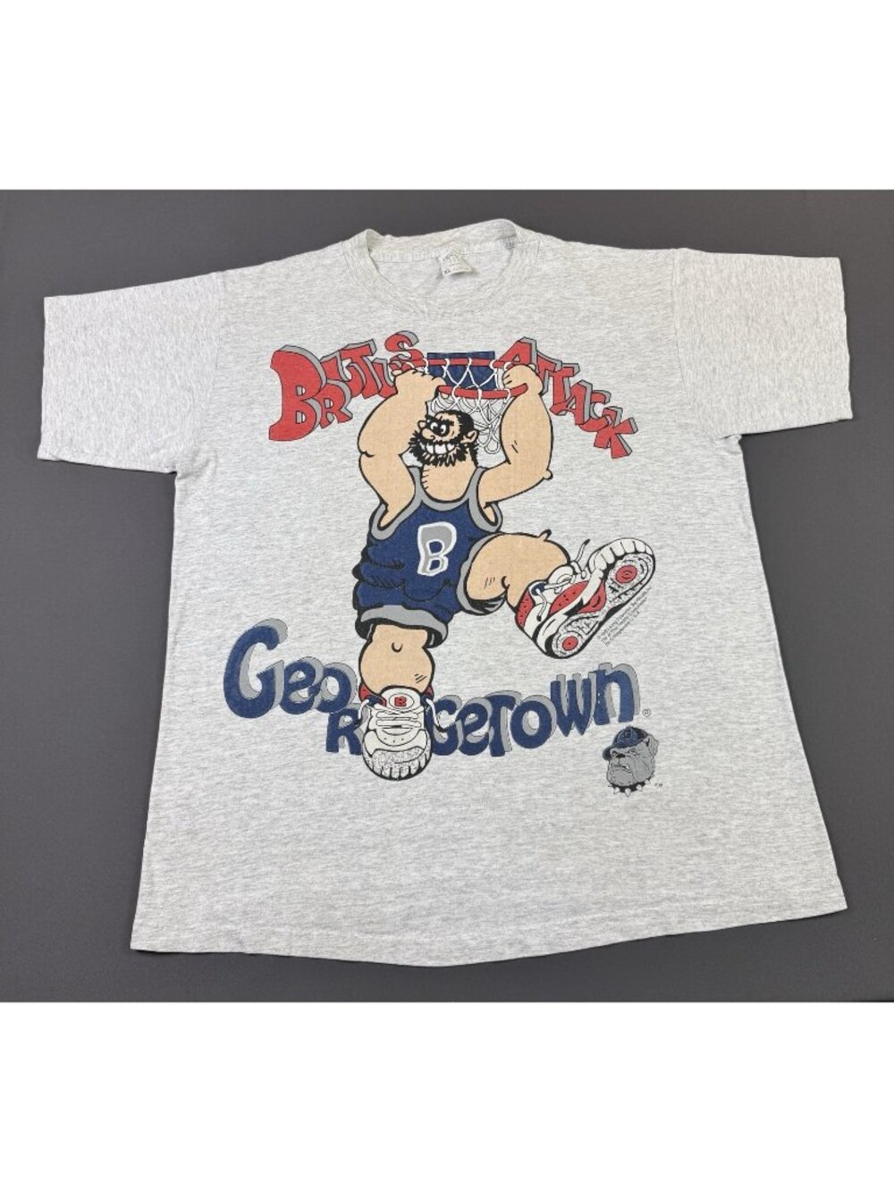 Rare Vintage 90s Brutus Attack Popeye Georgetown Hoyas NCAA Art 1993 Basketball